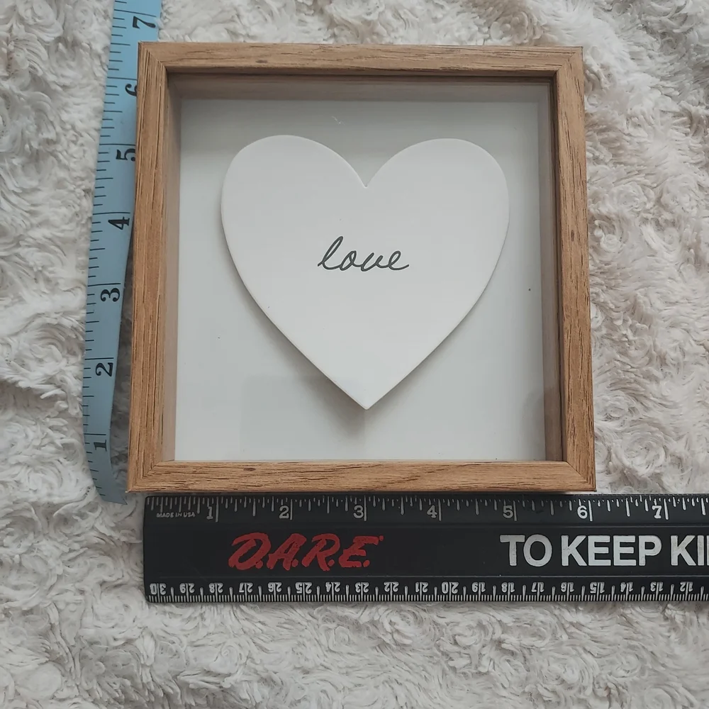 Heart-Shaped Love Wall Art with Wooden Frame Decor Home